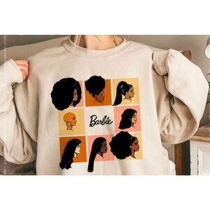 Barbie | Size L Women's Shades Cropped Sweatshirt Beige